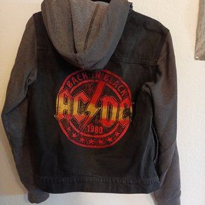 AC/DC Black Denim Hoodie Jacket